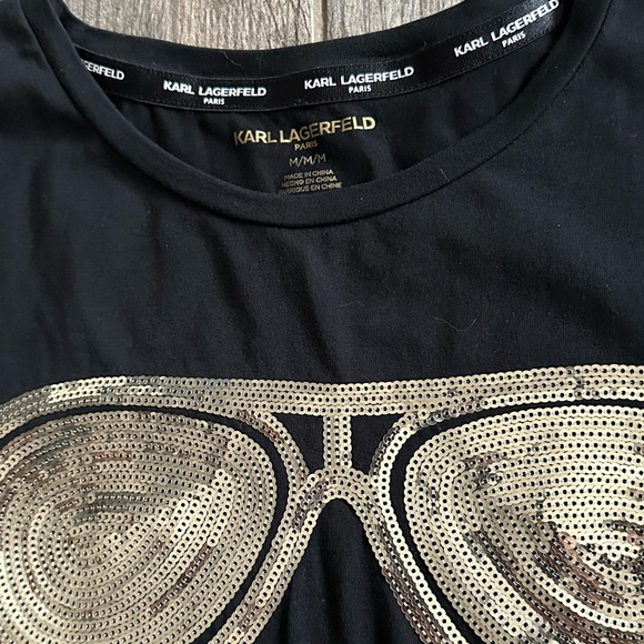 Karl Lagerfeld Paris Sequin Sunglasses Tee - Picture 6 of 8